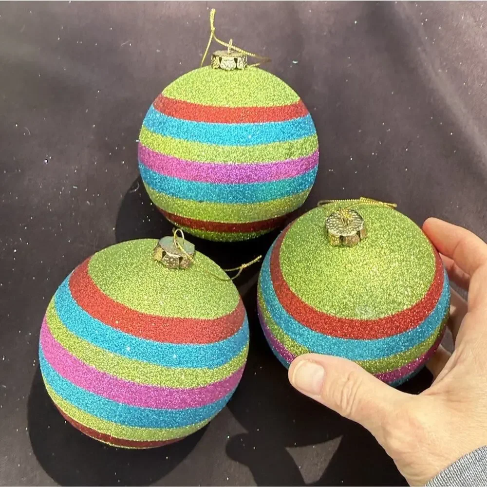 3 Midwest Of Cannon Falls Whimsical Christmas ornament Balls -K2